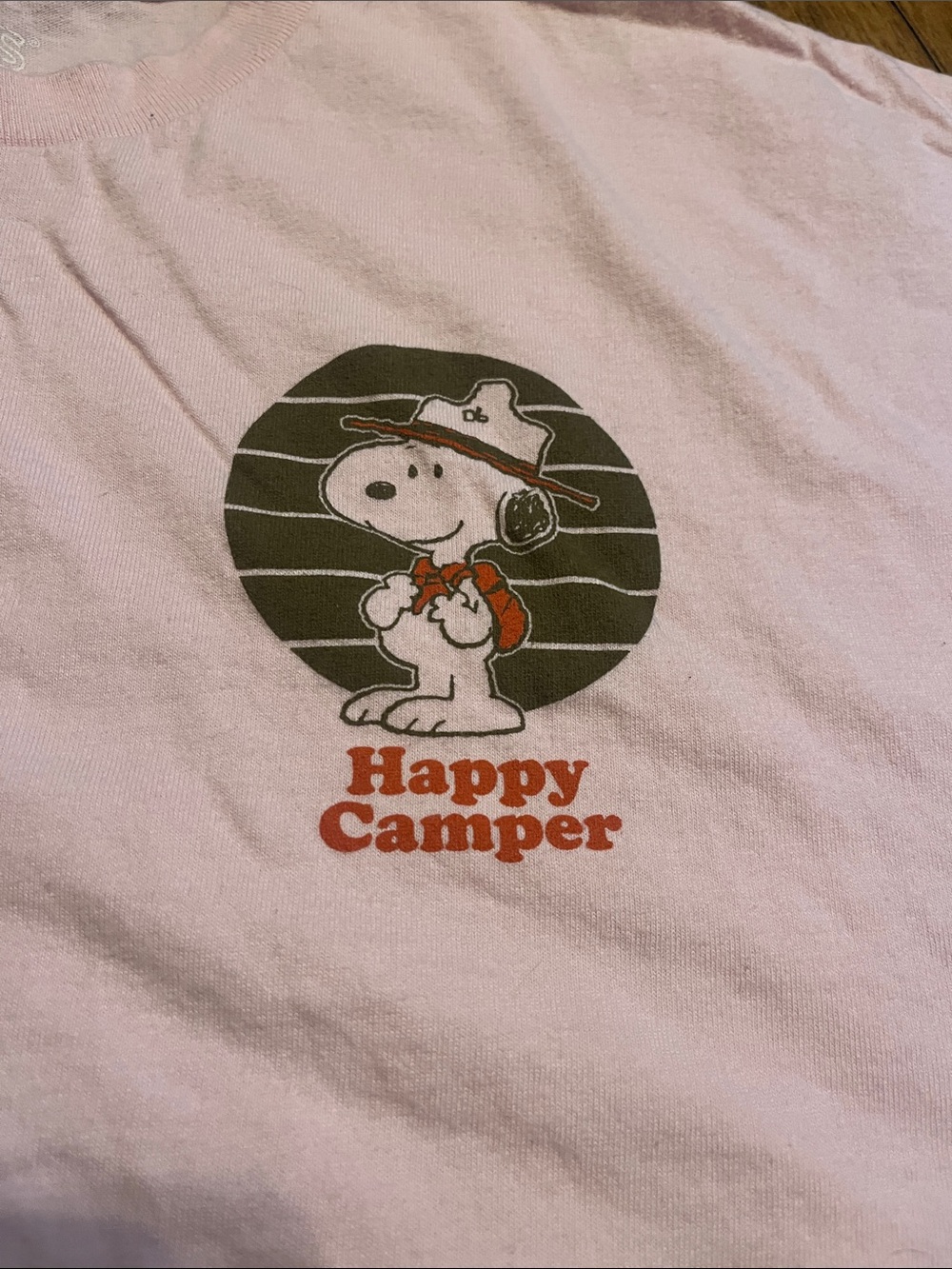 Peanuts Men's Light Pink 'Happy Camper' Graphic Tee - Picture 2 of 8